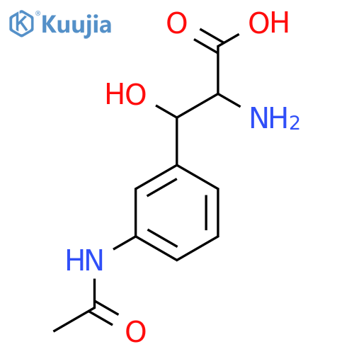 2-amino-3-(3-acetamidophenyl)-3-hydroxypropanoic acid structure