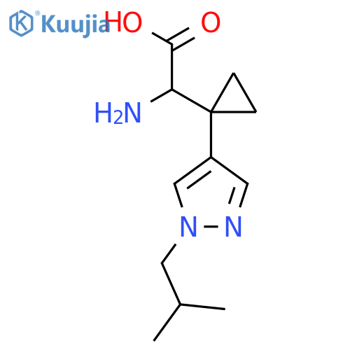 2-amino-2-{1-1-(2-methylpropyl)-1H-pyrazol-4-ylcyclopropyl}acetic acid structure