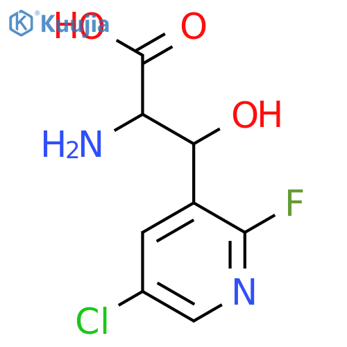 2-amino-3-(5-chloro-2-fluoropyridin-3-yl)-3-hydroxypropanoic acid structure