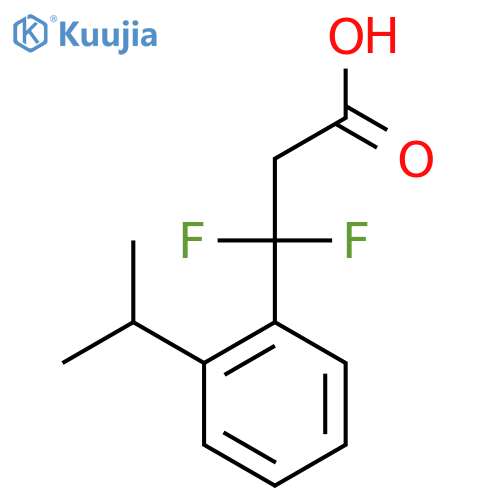 3,3-difluoro-3-2-(propan-2-yl)phenylpropanoic acid structure