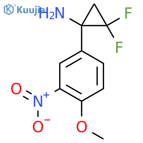 2,2-difluoro-1-(4-methoxy-3-nitrophenyl)cyclopropan-1-amine structure