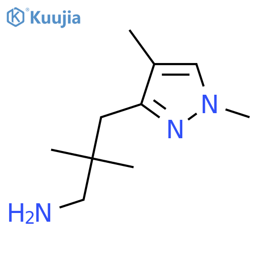 3-(1,4-dimethyl-1H-pyrazol-3-yl)-2,2-dimethylpropan-1-amine structure