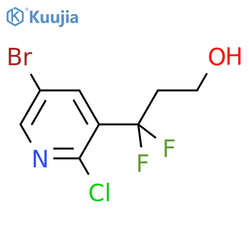 3-(5-bromo-2-chloropyridin-3-yl)-3,3-difluoropropan-1-ol structure
