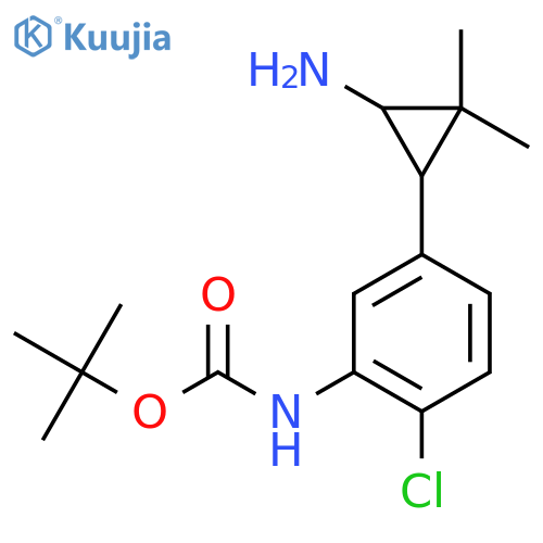 tert-butyl N-5-(3-amino-2,2-dimethylcyclopropyl)-2-chlorophenylcarbamate structure