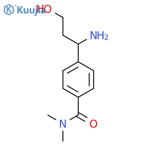 4-(1-amino-3-hydroxypropyl)-N,N-dimethylbenzamide structure