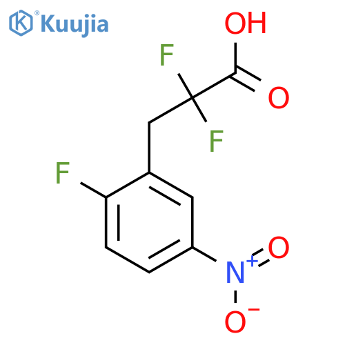 2,2-difluoro-3-(2-fluoro-5-nitrophenyl)propanoic acid structure