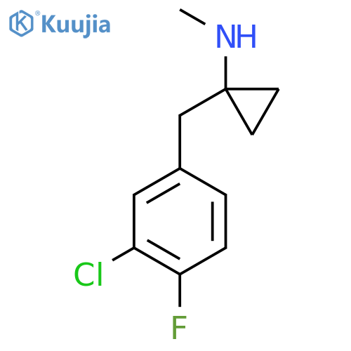 1-(3-chloro-4-fluorophenyl)methyl-N-methylcyclopropan-1-amine structure