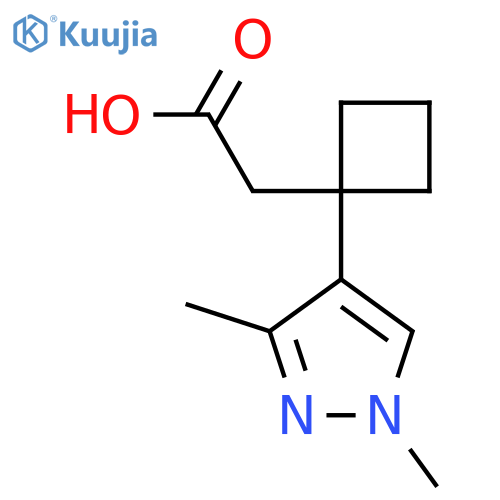 2-1-(1,3-dimethyl-1H-pyrazol-4-yl)cyclobutylacetic acid structure