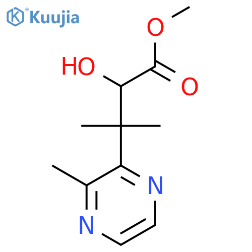 methyl 2-hydroxy-3-methyl-3-(3-methylpyrazin-2-yl)butanoate structure