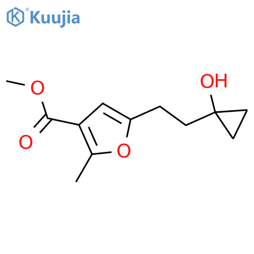 methyl 5-2-(1-hydroxycyclopropyl)ethyl-2-methylfuran-3-carboxylate structure