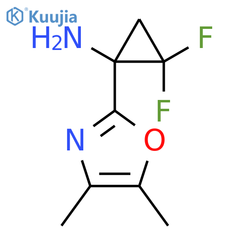 1-(dimethyl-1,3-oxazol-2-yl)-2,2-difluorocyclopropan-1-amine structure