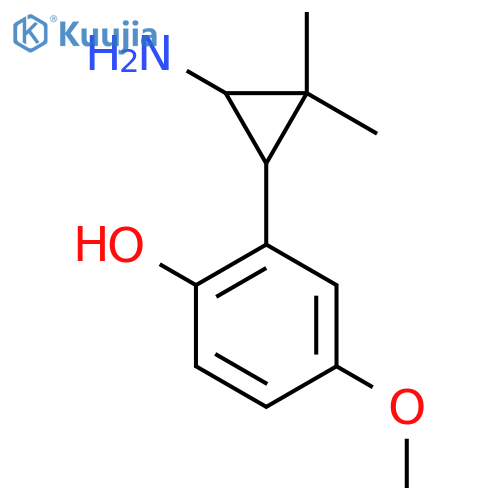 2-(3-amino-2,2-dimethylcyclopropyl)-4-methoxyphenol structure
