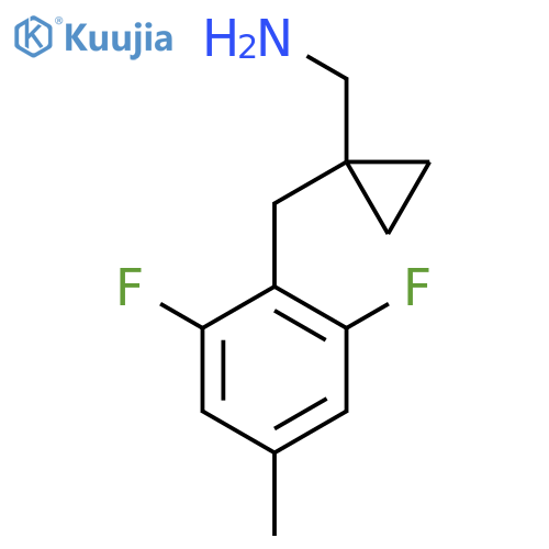 {1-(2,6-difluoro-4-methylphenyl)methylcyclopropyl}methanamine structure