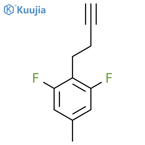 2-(but-3-yn-1-yl)-1,3-difluoro-5-methylbenzene structure