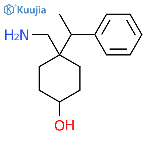 4-(aminomethyl)-4-(1-phenylethyl)cyclohexan-1-ol structure