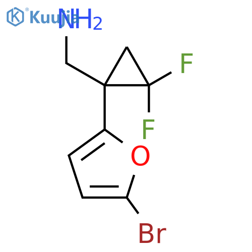 1-(5-bromofuran-2-yl)-2,2-difluorocyclopropylmethanamine structure