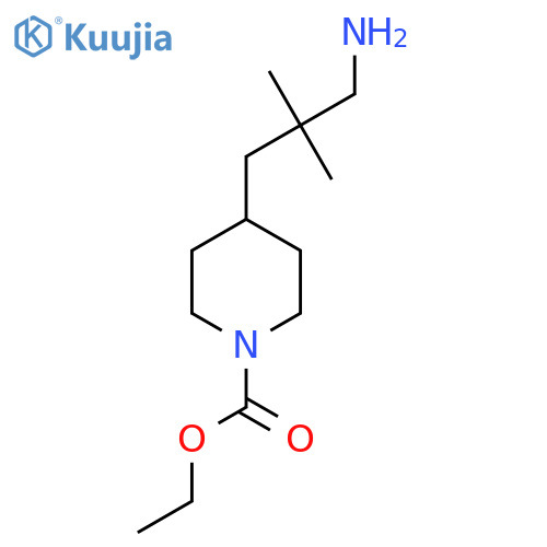 ethyl 4-(3-amino-2,2-dimethylpropyl)piperidine-1-carboxylate structure
