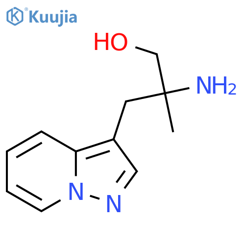 2-amino-2-methyl-3-{pyrazolo1,5-apyridin-3-yl}propan-1-ol structure
