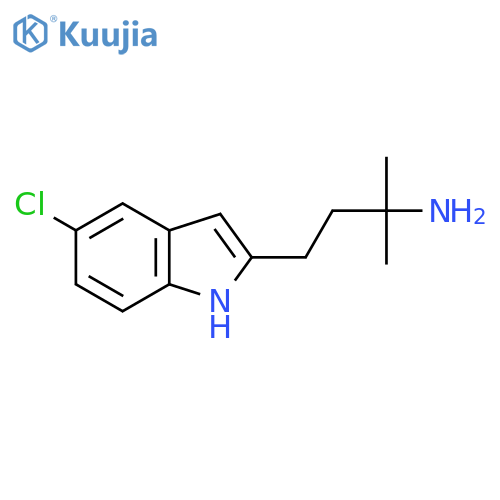 4-(5-chloro-1H-indol-2-yl)-2-methylbutan-2-amine structure