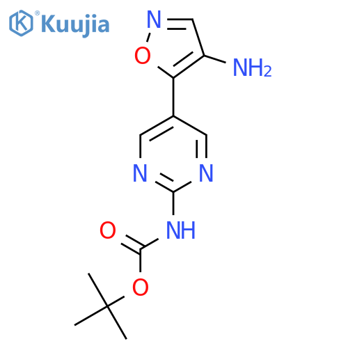 tert-butyl N-5-(4-amino-1,2-oxazol-5-yl)pyrimidin-2-ylcarbamate structure