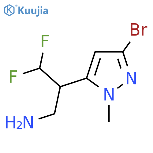 2-(3-bromo-1-methyl-1H-pyrazol-5-yl)-3,3-difluoropropan-1-amine structure