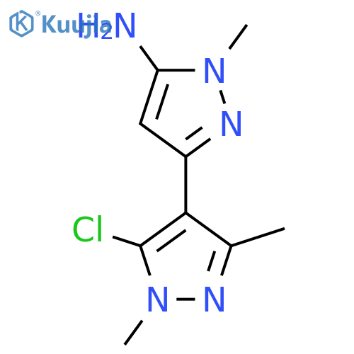 3-(5-chloro-1,3-dimethyl-1H-pyrazol-4-yl)-1-methyl-1H-pyrazol-5-amine structure