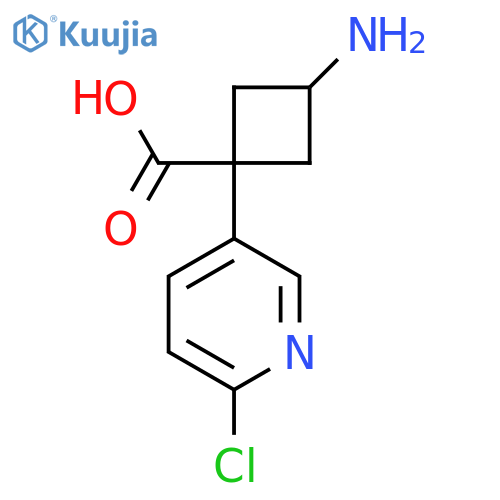 3-amino-1-(6-chloropyridin-3-yl)cyclobutane-1-carboxylic acid structure