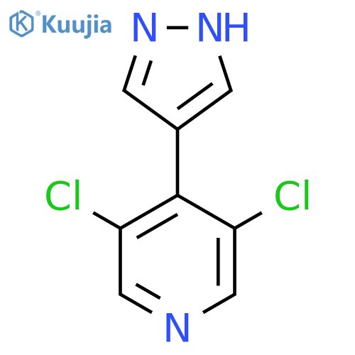 3,5-dichloro-4-(1H-pyrazol-4-yl)pyridine structure