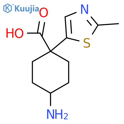 4-amino-1-(2-methyl-1,3-thiazol-5-yl)cyclohexane-1-carboxylic acid structure