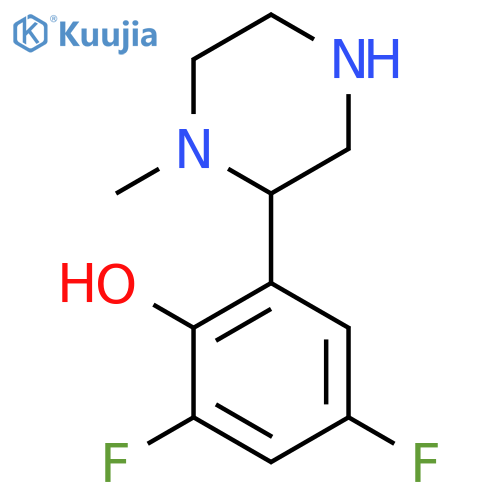 2,4-difluoro-6-(1-methylpiperazin-2-yl)phenol structure