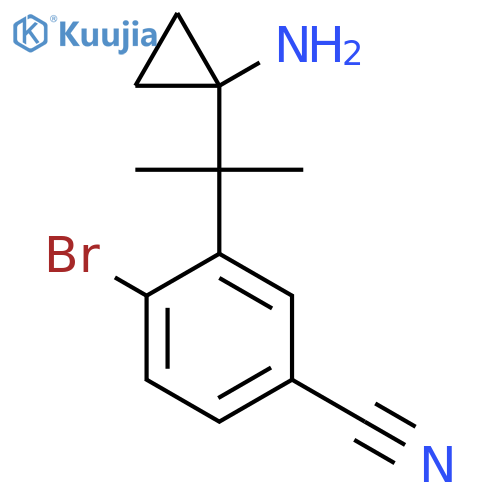 3-2-(1-aminocyclopropyl)propan-2-yl-4-bromobenzonitrile structure