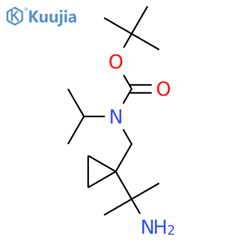 tert-butyl N-{1-(2-aminopropan-2-yl)cyclopropylmethyl}-N-(propan-2-yl)carbamate structure