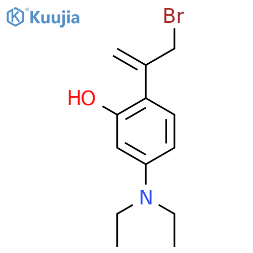 2-(3-bromoprop-1-en-2-yl)-5-(diethylamino)phenol structure