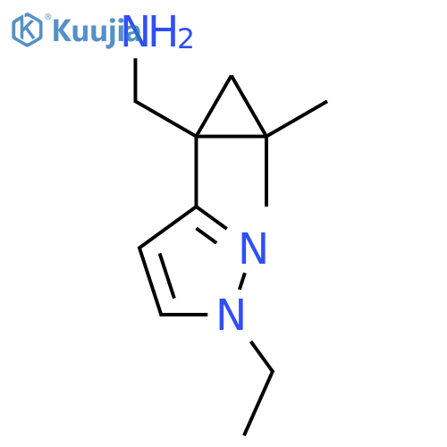 1-(1-ethyl-1H-pyrazol-3-yl)-2,2-dimethylcyclopropylmethanamine structure