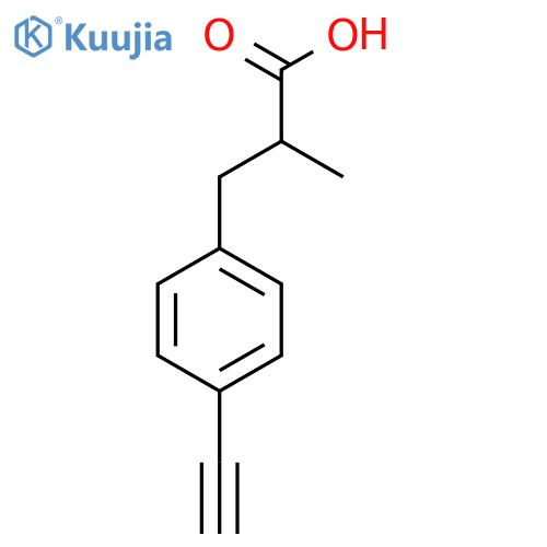 3-(4-ethynylphenyl)-2-methylpropanoic acid structure