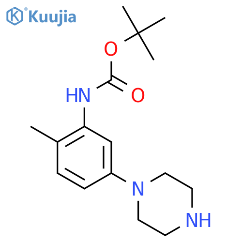 tert-butyl N-2-methyl-5-(piperazin-1-yl)phenylcarbamate structure