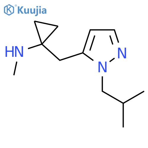 N-methyl-1-{1-(2-methylpropyl)-1H-pyrazol-5-ylmethyl}cyclopropan-1-amine structure