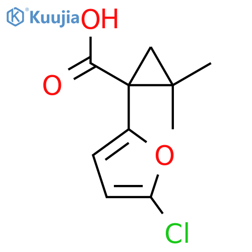 1-(5-chlorofuran-2-yl)-2,2-dimethylcyclopropane-1-carboxylic acid structure