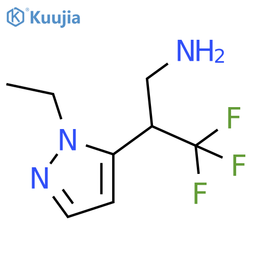 2-(1-ethyl-1H-pyrazol-5-yl)-3,3,3-trifluoropropan-1-amine structure