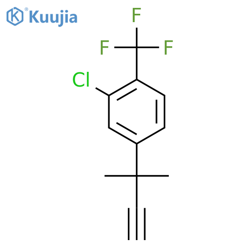 2-chloro-4-(2-methylbut-3-yn-2-yl)-1-(trifluoromethyl)benzene structure