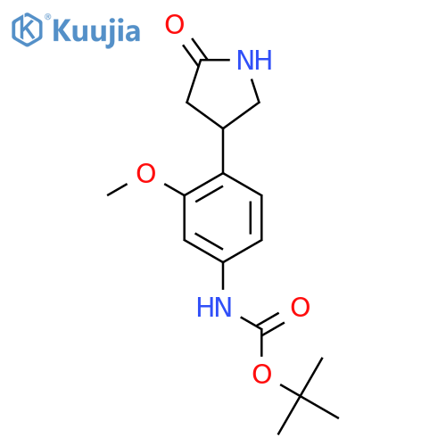 tert-butyl N-3-methoxy-4-(5-oxopyrrolidin-3-yl)phenylcarbamate structure