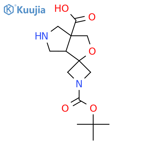 1-(tert-butoxy)carbonyl-hexahydrospiroazetidine-3,1'-furo3,4-cpyrrole-3'a-carboxylic acid structure