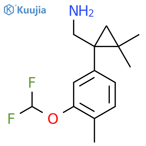 {1-3-(difluoromethoxy)-4-methylphenyl-2,2-dimethylcyclopropyl}methanamine structure