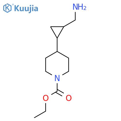 ethyl 4-2-(aminomethyl)cyclopropylpiperidine-1-carboxylate structure