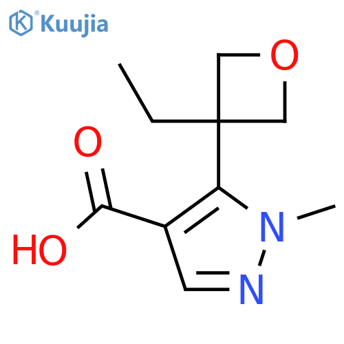 5-(3-ethyloxetan-3-yl)-1-methyl-1H-pyrazole-4-carboxylic acid structure