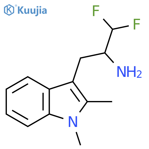 3-(1,2-dimethyl-1H-indol-3-yl)-1,1-difluoropropan-2-amine structure
