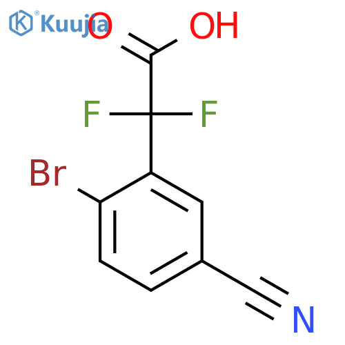2-(2-bromo-5-cyanophenyl)-2,2-difluoroacetic acid structure