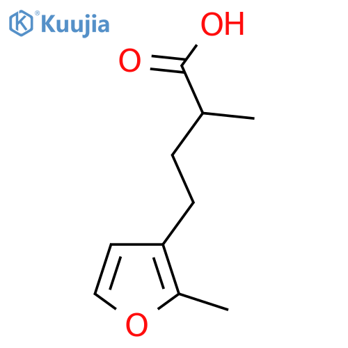 2-methyl-4-(2-methylfuran-3-yl)butanoic acid structure