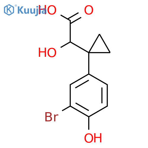 2-1-(3-bromo-4-hydroxyphenyl)cyclopropyl-2-hydroxyacetic acid structure