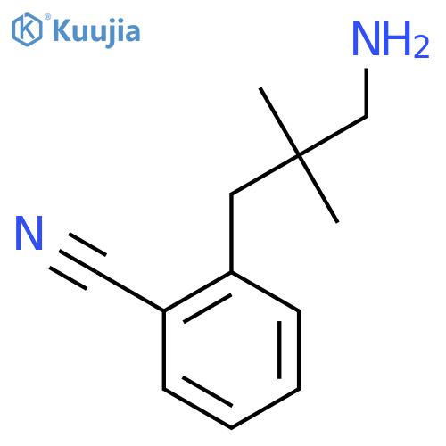 2-(3-amino-2,2-dimethylpropyl)benzonitrile structure